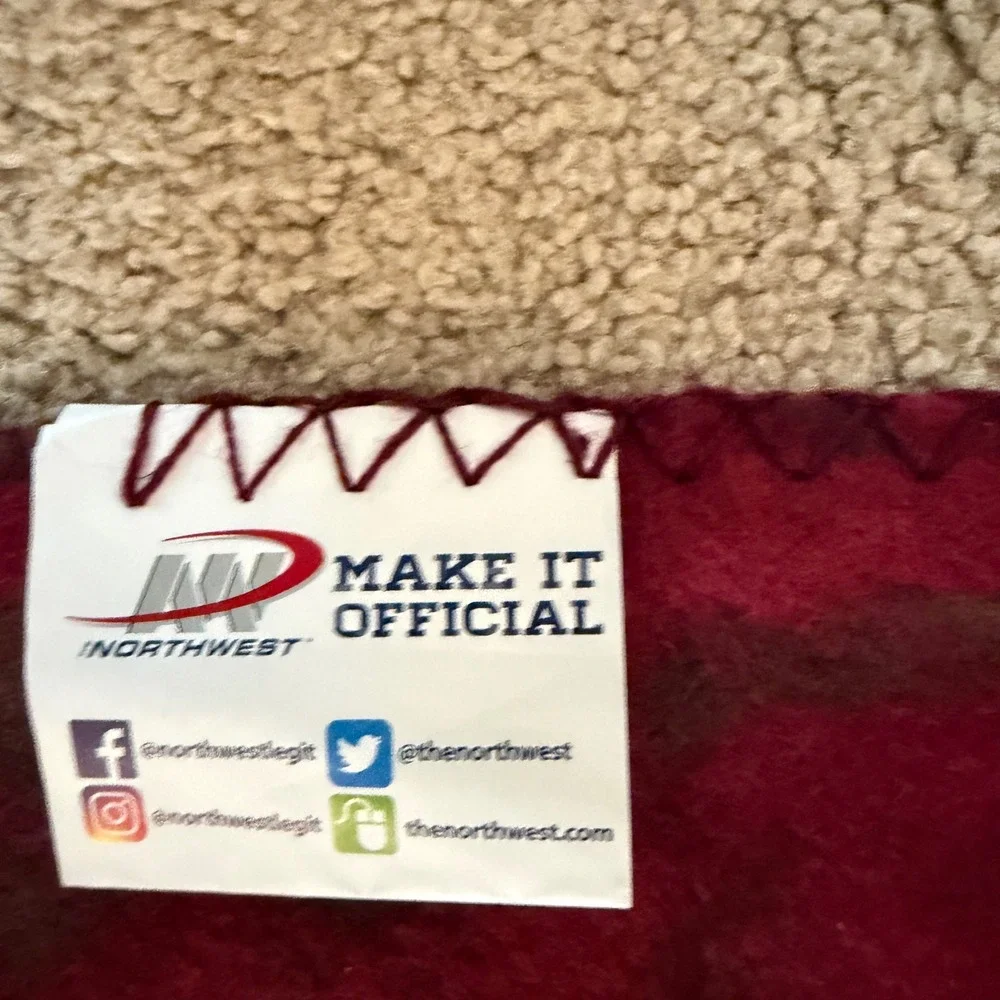 Virginia Tech Hokies Blanket 59x42 Maroon 125 Years Football Man CaveNorthwest